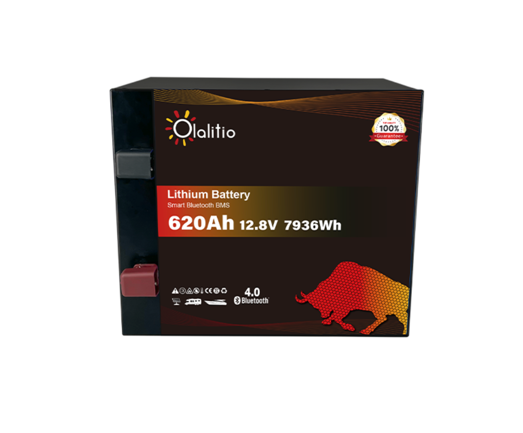 OLALITIO LiFePO4 Lithium-Batterie 12.8V 620Ah Smart BMS mit Bluetooth Wohnmobil - Staplertechnik24