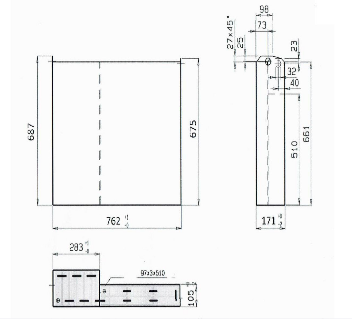 24V Gabelstaplerbatterie 2 PzB 200 Ah (762 * 171 * 687mm L/B/H) L-Trog 57304032 inkl. Aquamatik