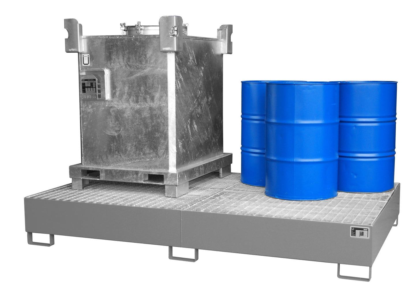 Auffangwanne AW 1000 - 10F, lackiert, Mausgrau - Staplertechnik24 - 4471 - 70 - 0000 - 5