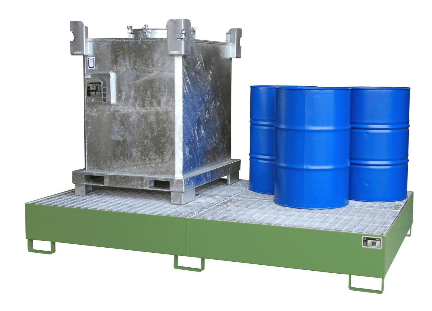 Auffangwanne AW 1000 - 10F, lackiert, Resedagrün - Staplertechnik24 - 4471 - 70 - 0000 - 4