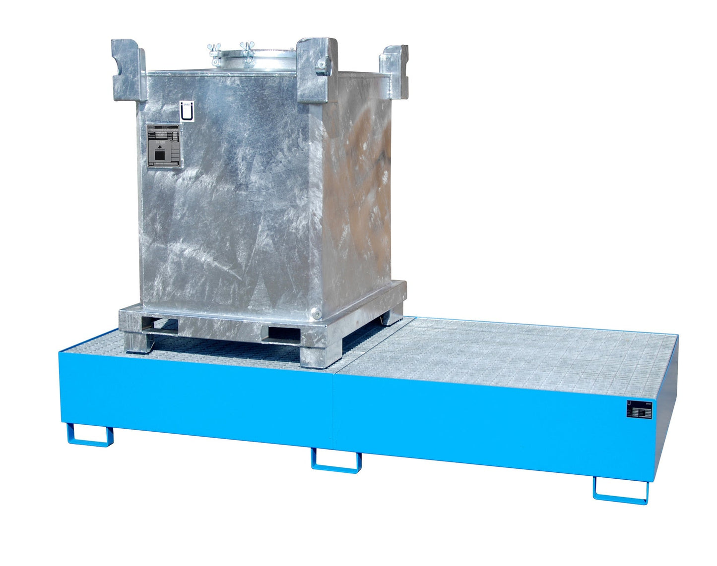 Auffangwanne AW 1000 - 2, lackiert, Lichtblau - Staplertechnik24 - 4402 - 91 - 0000 - 3