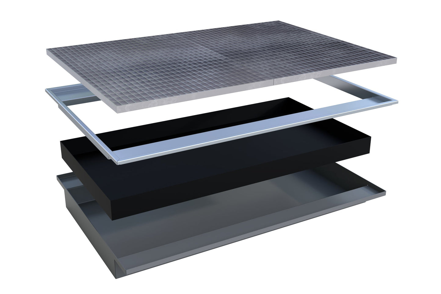 Einhängewanne mit PE - Einsatz EHW 1800 PE, lackiert, Mausgrau - Staplertechnik24 - 4518 - 67 - 0000 - 5