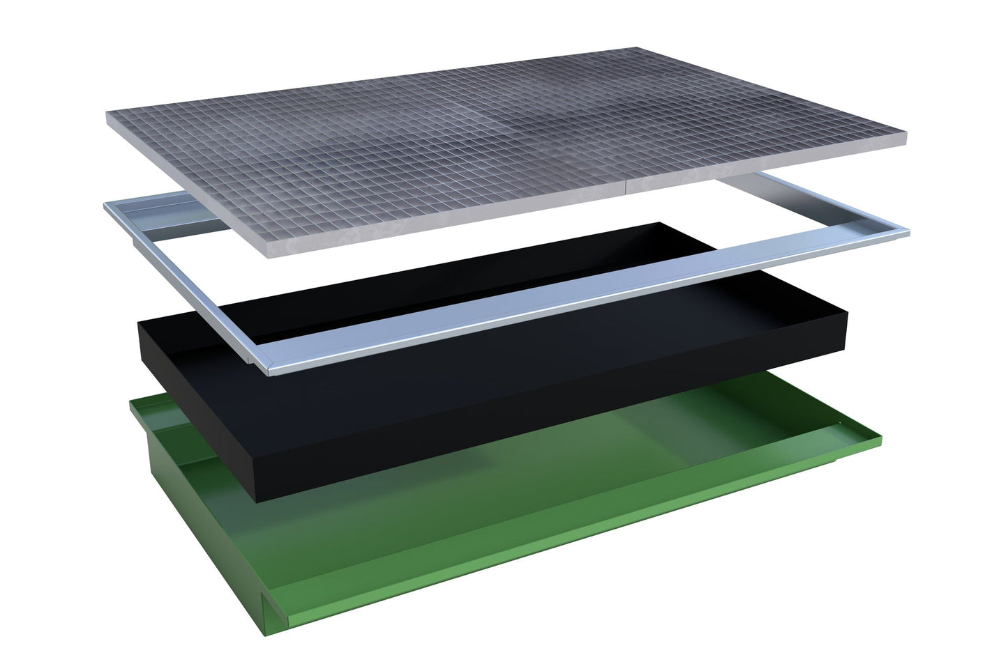 Einhängewanne mit PE - Einsatz EHW 1800 PE, lackiert, Resedagrün - Staplertechnik24 - 4518 - 67 - 0000 - 4