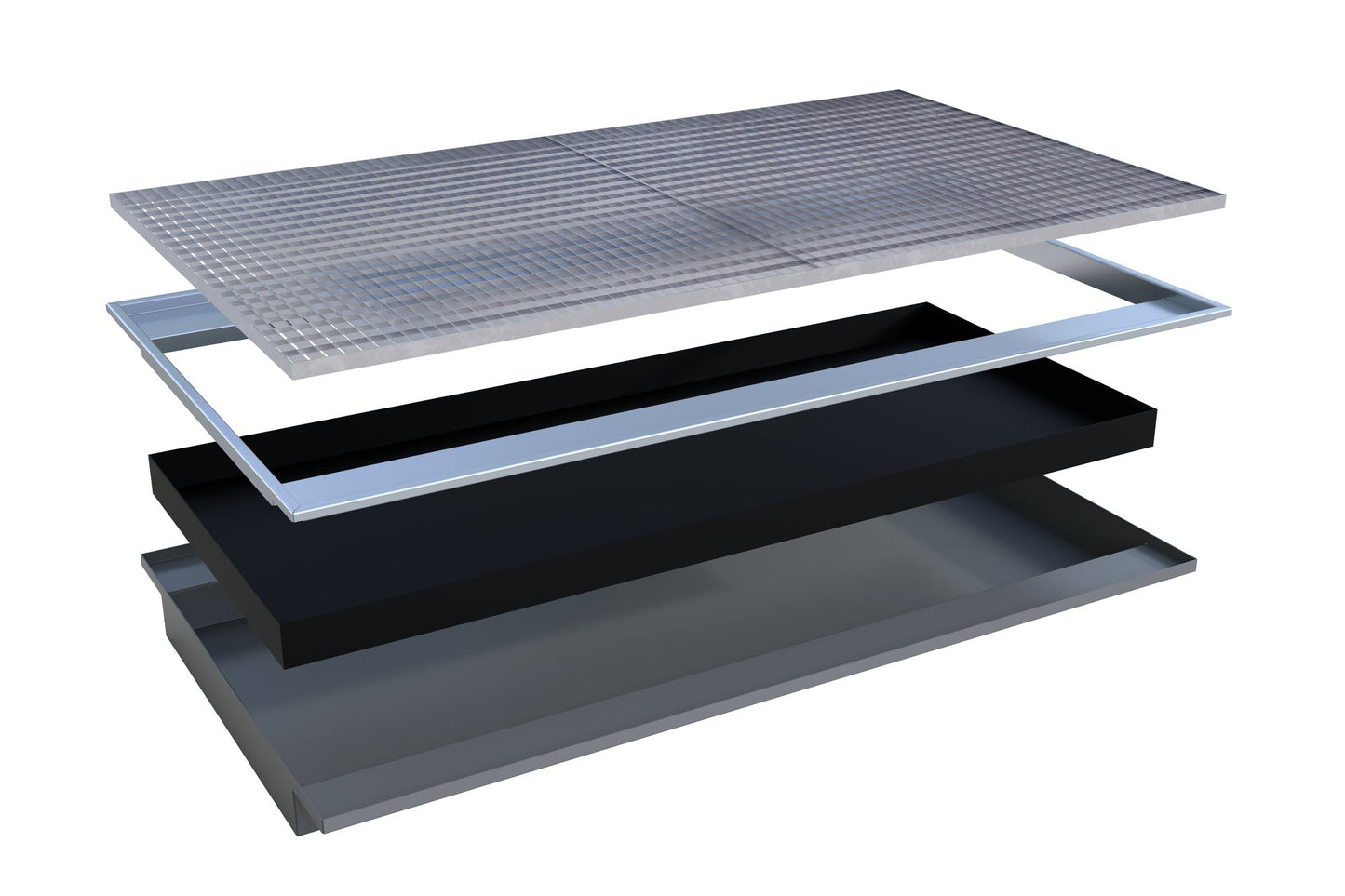 Einhängewanne mit PE - Einsatz EHW 2200 PE, lackiert, Mausgrau - Staplertechnik24 - 4518 - 68 - 0000 - 5