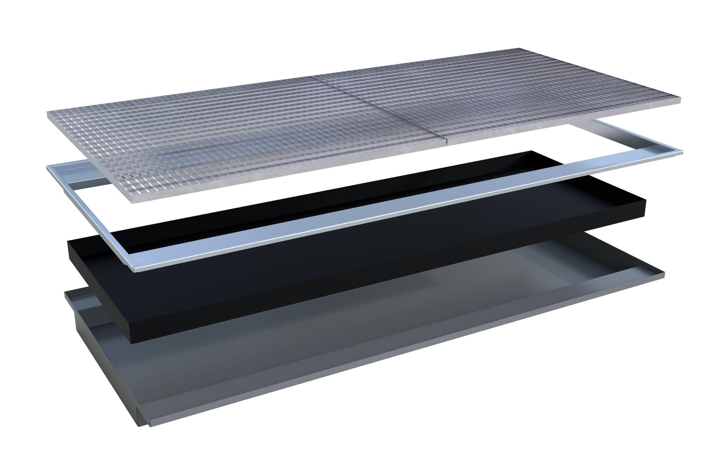 Einhängewanne mit PE - Einsatz EHW 2700 PE, lackiert, Mausgrau - Staplertechnik24 - 4518 - 69 - 0000 - 5