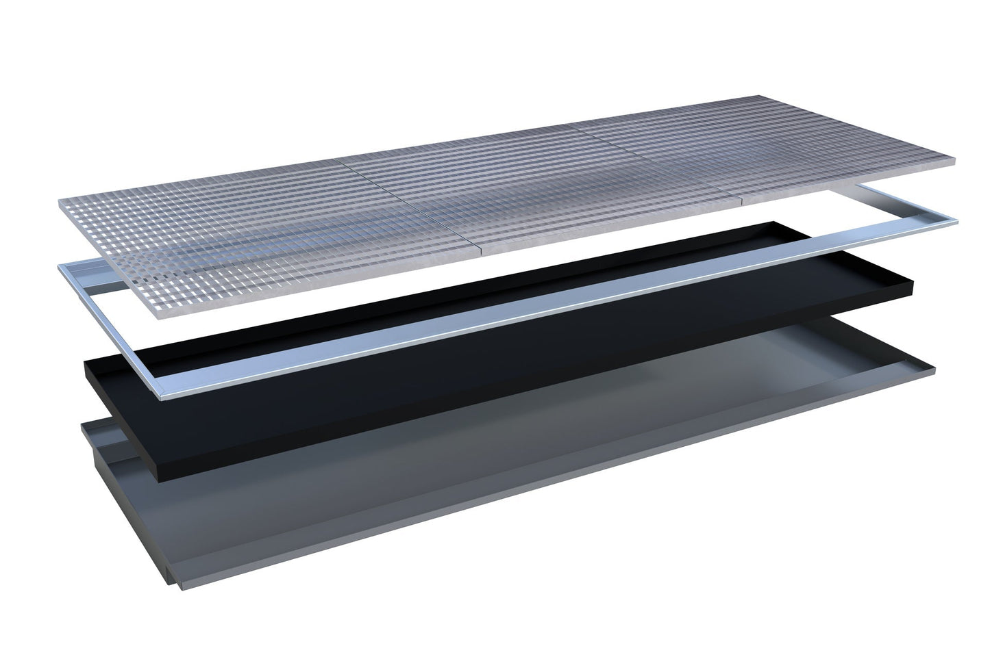 Einhängewanne mit PE - Einsatz EHW 3300 PE, lackiert, Mausgrau - Staplertechnik24 - 4518 - 94 - 0000 - 5