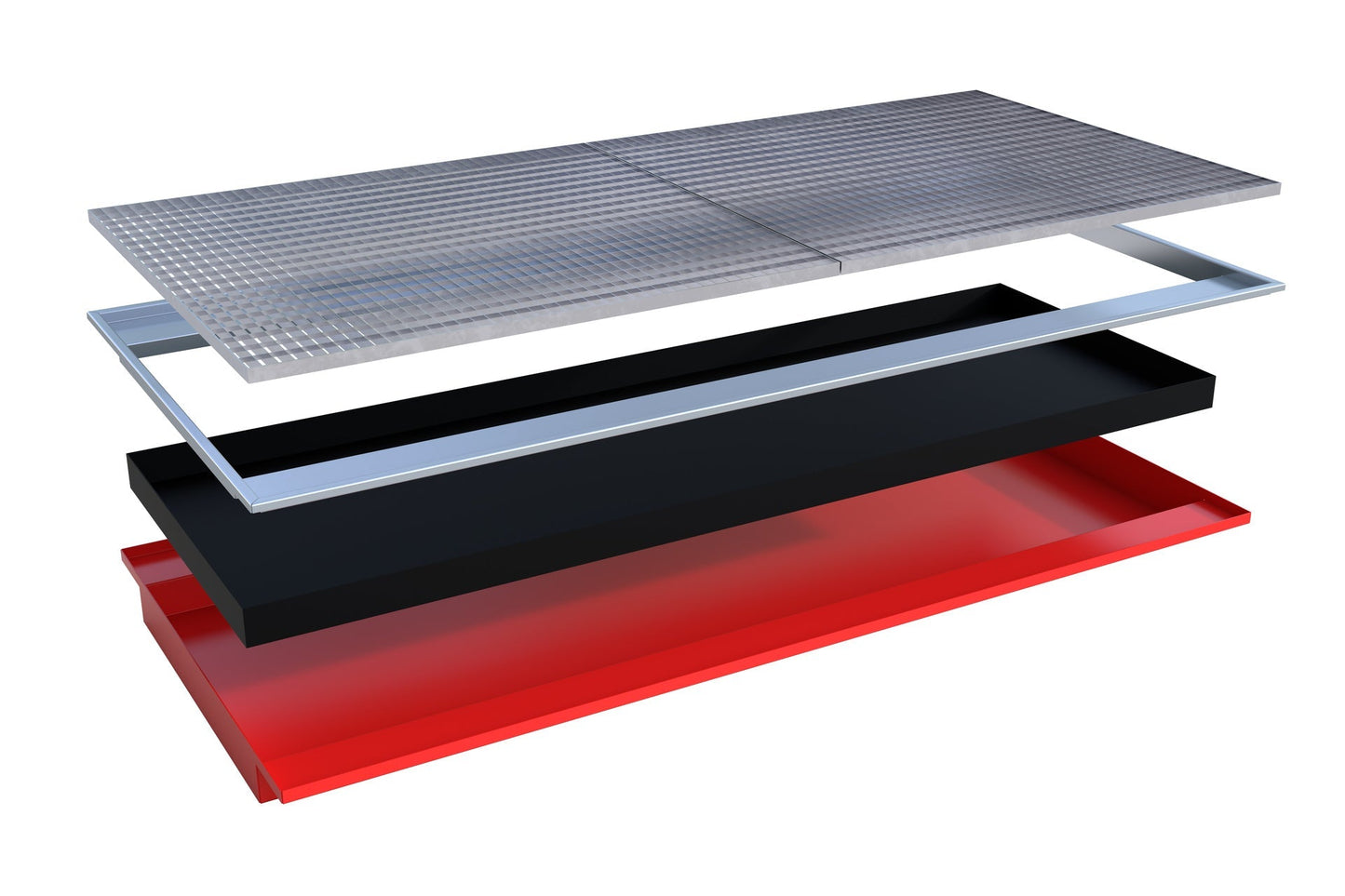 Einhängewanne mit PE - Einsatz EHW 2700 PE, lackiert, Feuerrot - Staplertechnik24 - 4518 - 69 - 0000 - 2