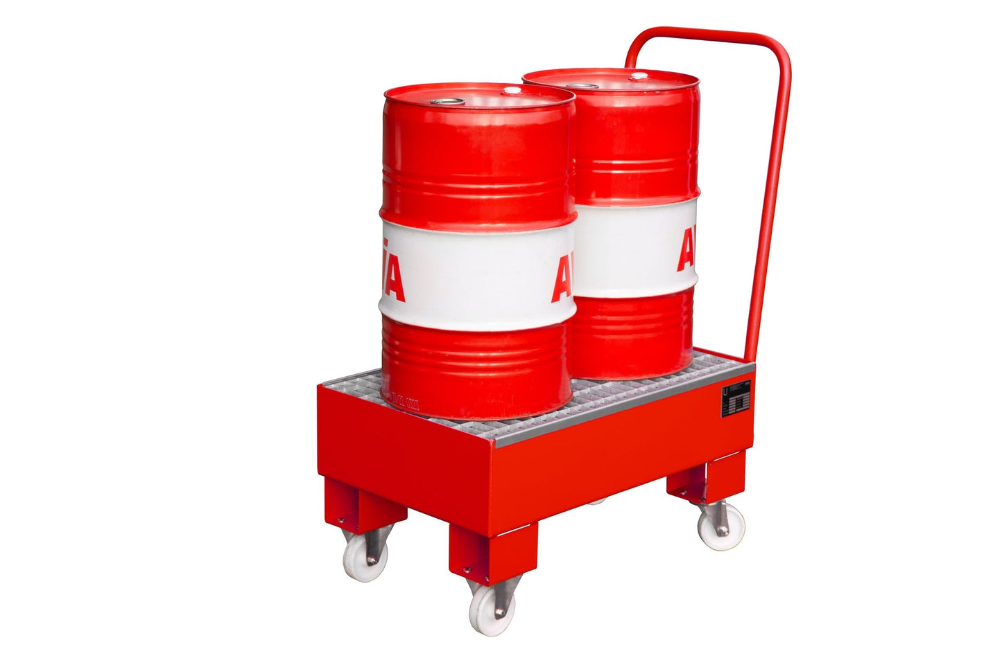 Fahrbare Auffangwanne AW 60 - 1 SR, lackiert, Feuerrot - Staplertechnik24 - 4471 - 92 - 0000 - 2