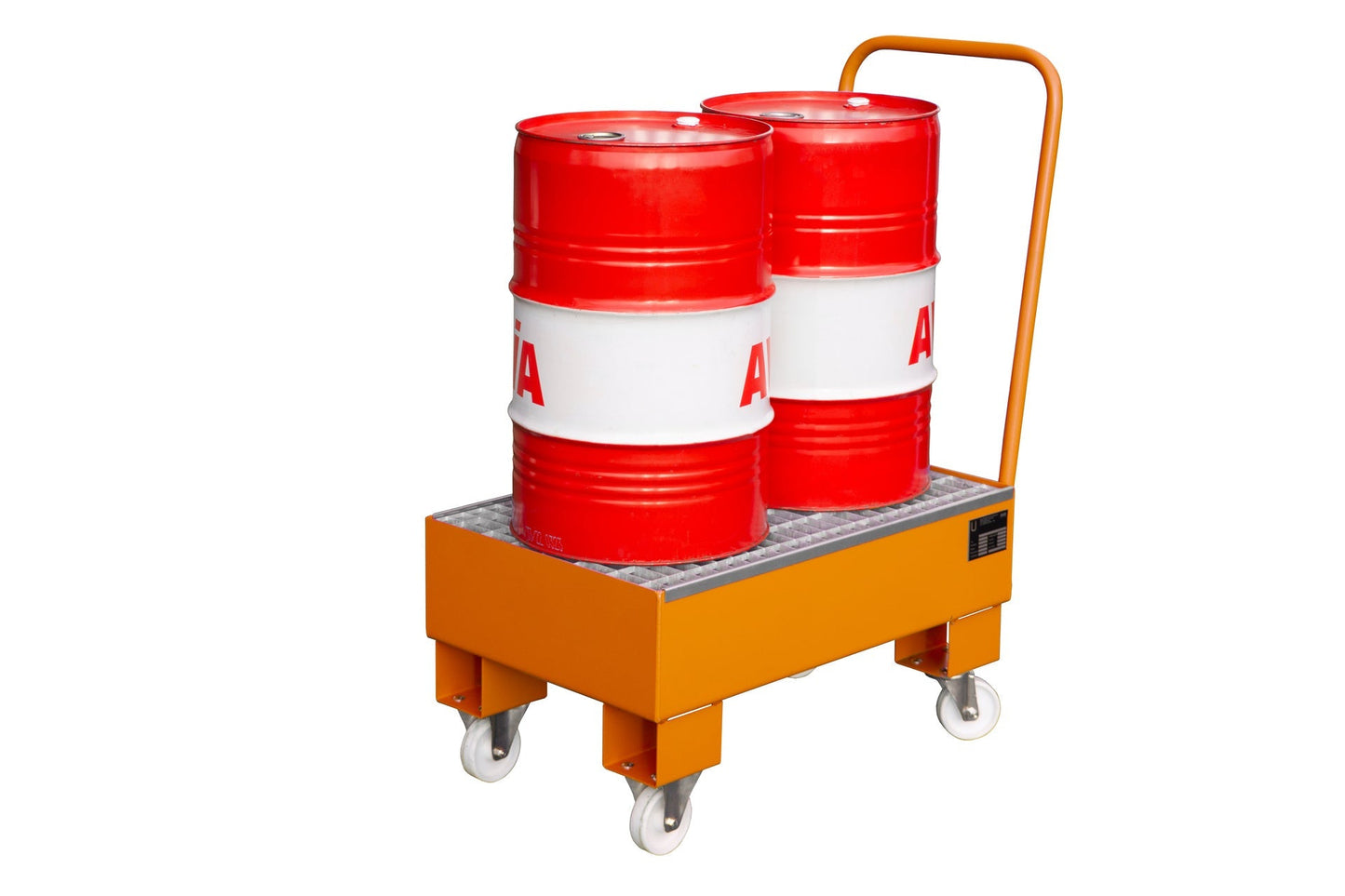 Fahrbare Auffangwanne AW 60 - 1 SR, lackiert, Gelborange - Staplertechnik24 - 4471 - 92 - 0000 - 1