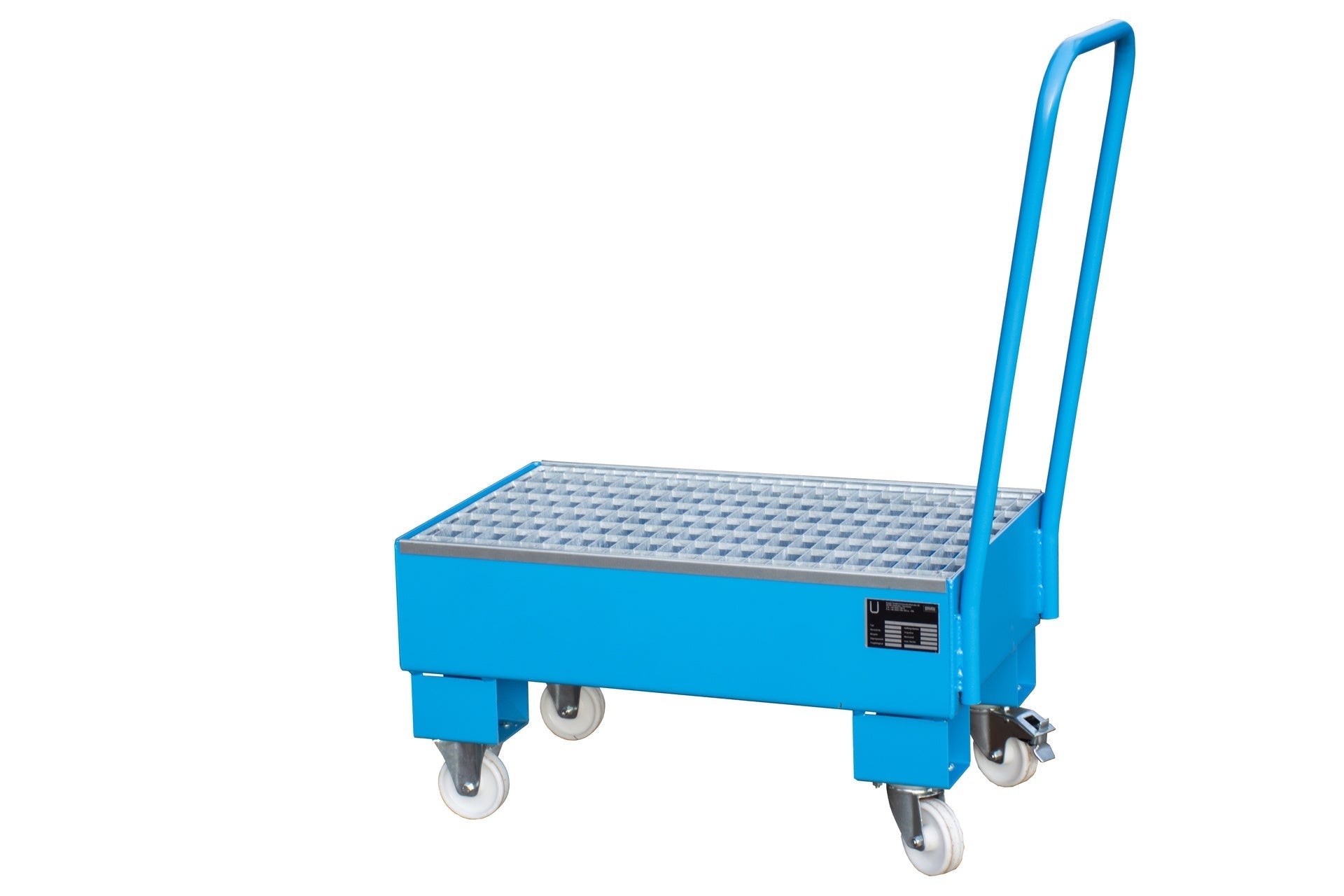 Fahrbare Auffangwanne AW 60 - 1 SR, lackiert, Lichtblau - Staplertechnik24 - 4471 - 92 - 0000 - 3