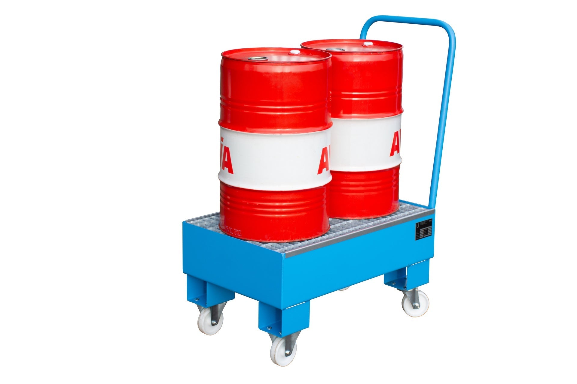 Fahrbare Auffangwanne AW 60 - 1 SR, lackiert, Lichtblau - Staplertechnik24 - 4471 - 92 - 0000 - 3