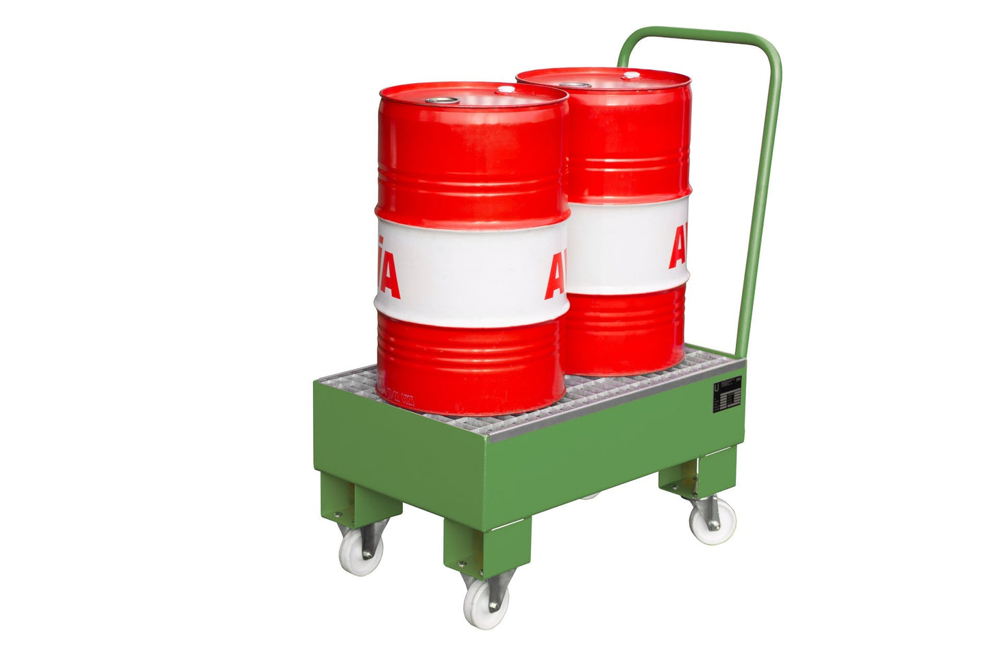 Fahrbare Auffangwanne AW 60 - 1 SR, lackiert, Resedagrün - Staplertechnik24 - 4471 - 92 - 0000 - 4