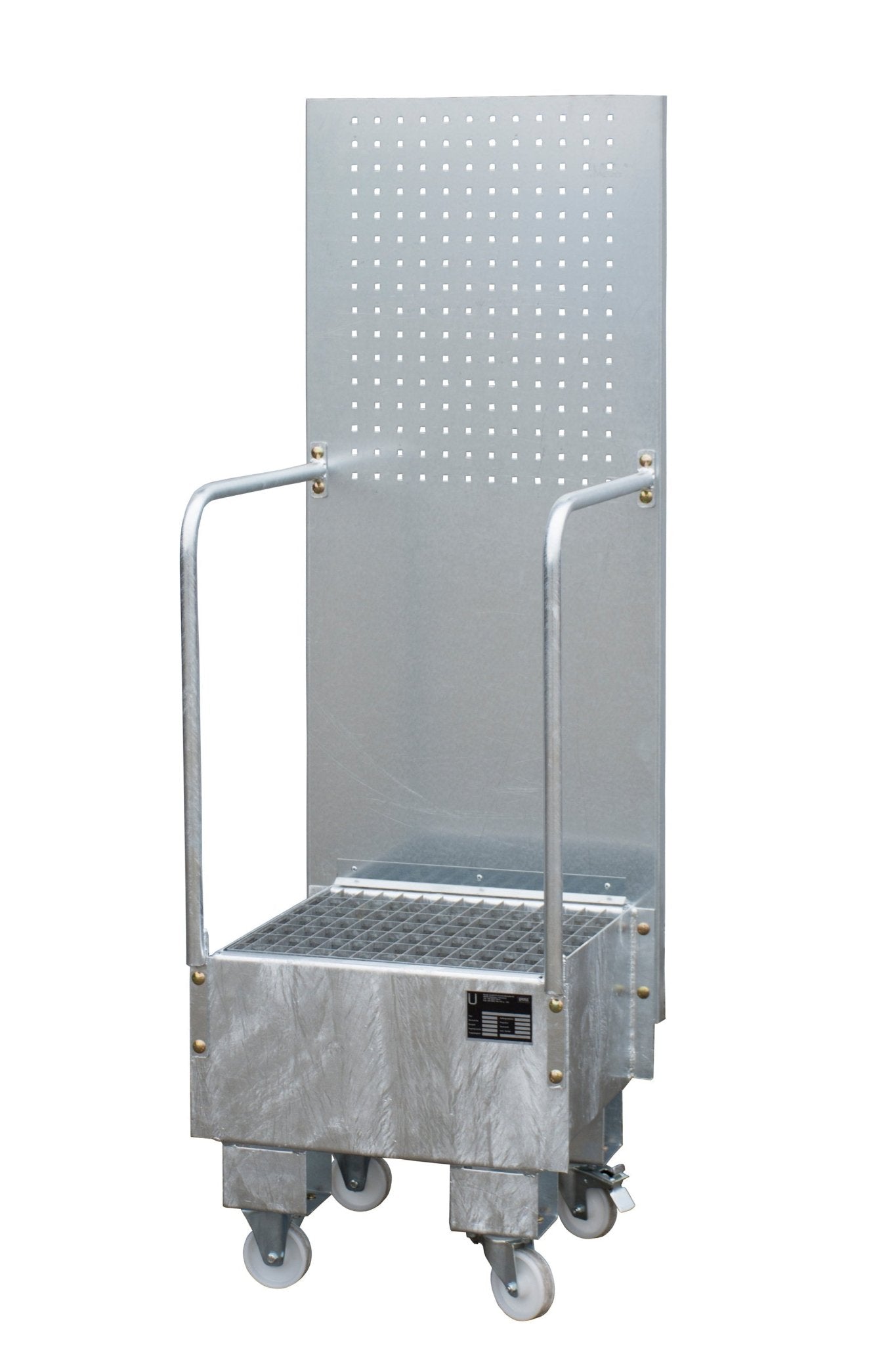 Fahrbare Auffangwanne mit Lochplattenwand LPW 60 - 1, feuerverzinkt - Staplertechnik24 - 4447 - 55 - 0000 - 7