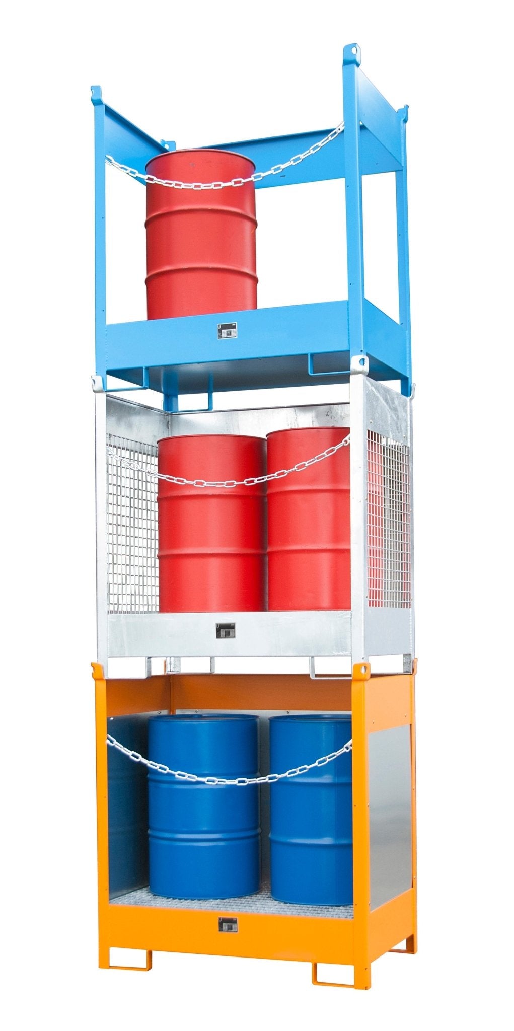 Fass - Stapelpalette FSP - 2 G, lackiert, Gelborange - Staplertechnik24 - 4442 - 01 - 0000 - 1