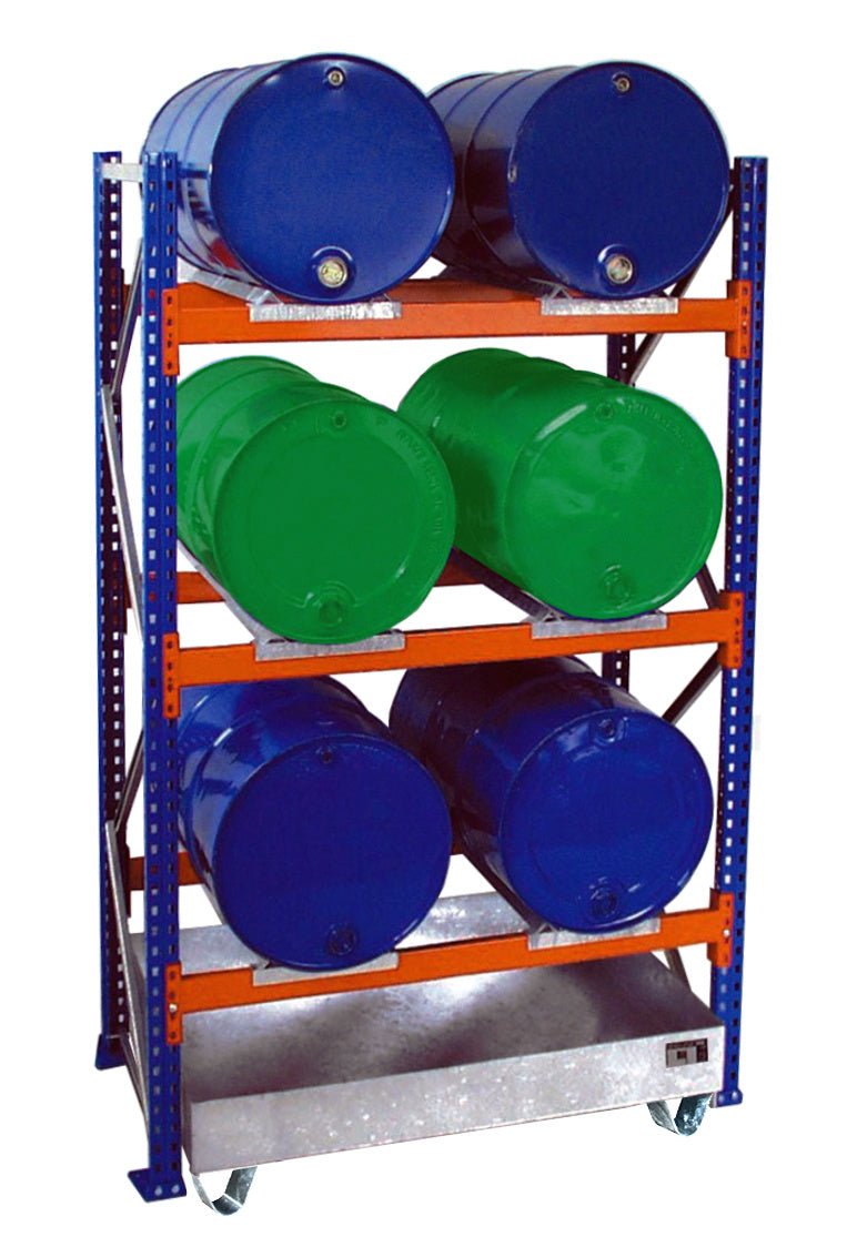 Fassregal mit Auffangwanne 3002, feuerverzinkt - Staplertechnik24 - 4473 - 02 - 0000 - 7