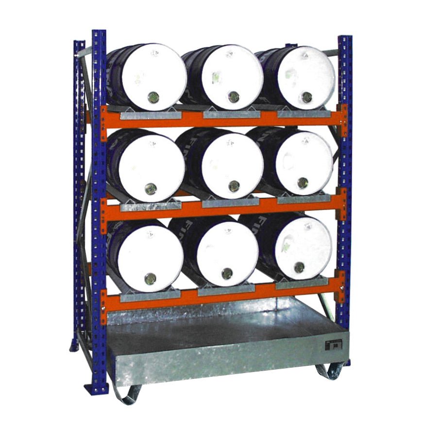 Fassregal mit Auffangwanne 3004, feuerverzinkt - Staplertechnik24 - 4473 - 03 - 0000 - 7