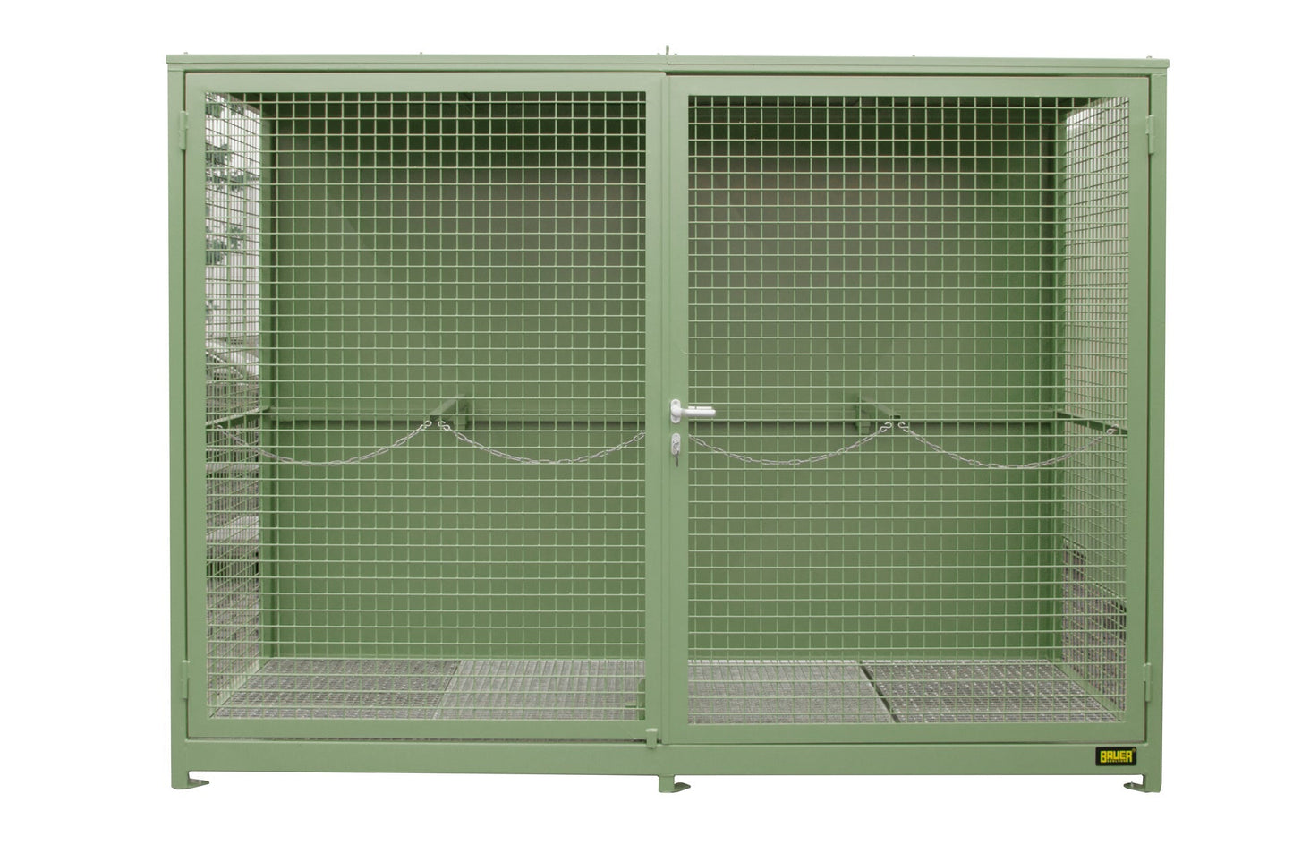 Gasflaschen - Container GFC - 1 (Gitterrostboden), lackiert, Resedagrün - Staplertechnik24 - 4477 - 01 - 0000 - 4