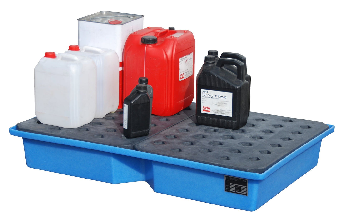 GREEN - LINE PE - Auffangwanne für Paletten KWP - P 100, aus robustem Polyethylen, Blau - Staplertechnik24 - 4520 - 45 - 0000 - 0