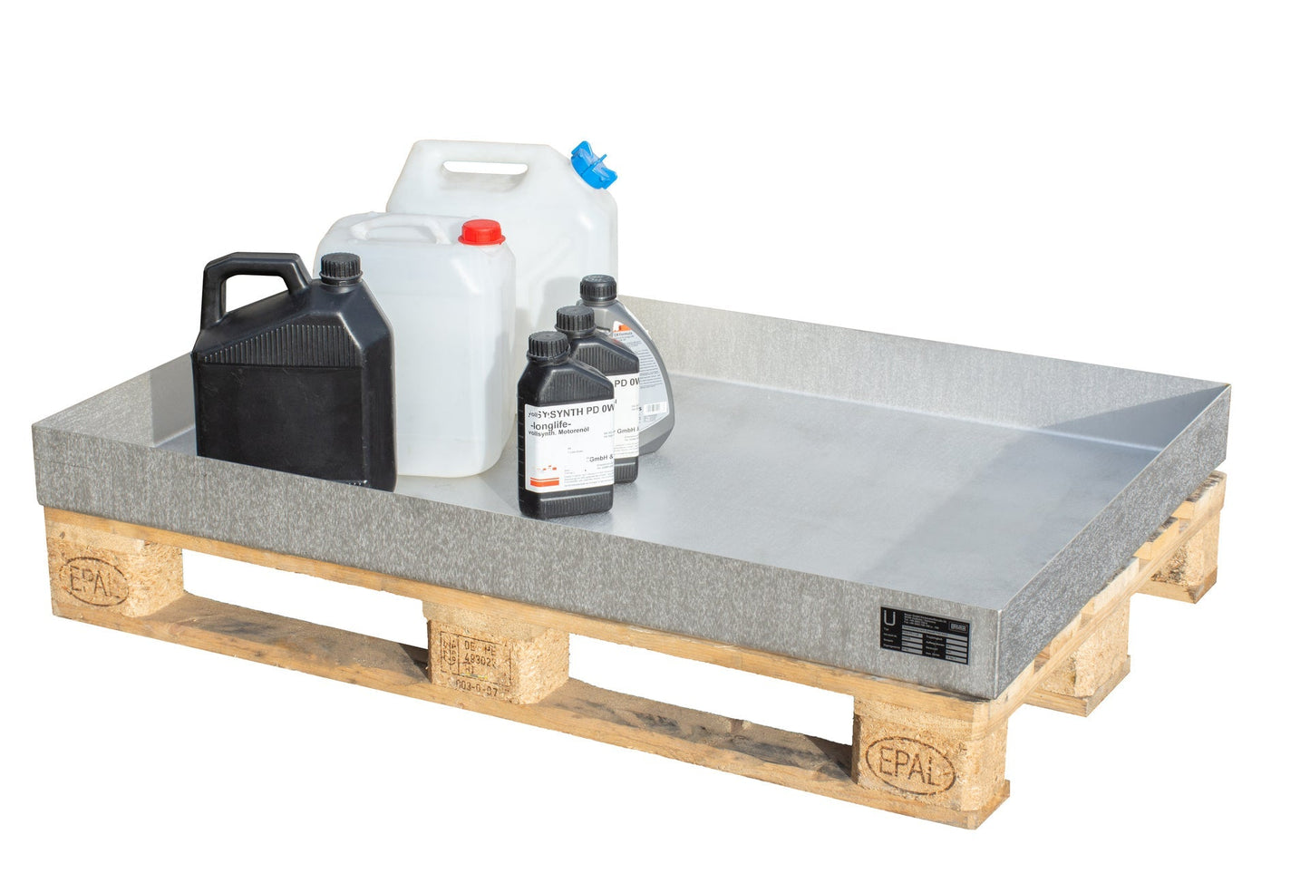 Kleingebindewanne für Paletten KGW - P 3 V4A, Edelstahl 1.4571 - Staplertechnik24 - 4473 - 76 - 0000 - 11