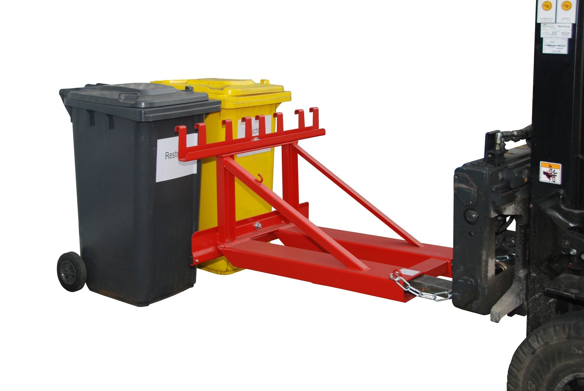 Mülltonnen - Heber MH - II, lackiert, Feuerrot - Staplertechnik24 - 4496 - 06 - 0000 - 2