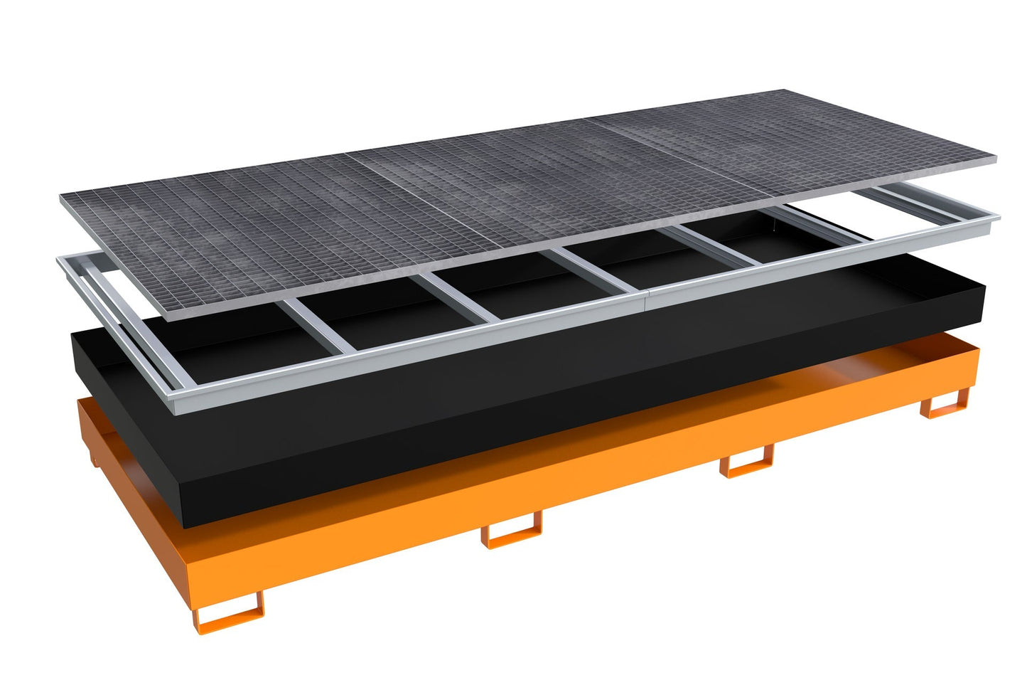 Regalwanne mit PE - Einsatz Regalwanne RW - GR 3300 - 2 PE, lackiert, Gelborange - Staplertechnik24 - 4518 - 77 - 0000 - 1