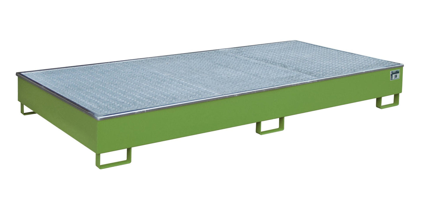 Regalwanne mit PE - Einsatz Regalwanne RW - GR 2700 - 2 PE, lackiert, Resedagrün - Staplertechnik24 - 4518 - 58 - 0000 - 4