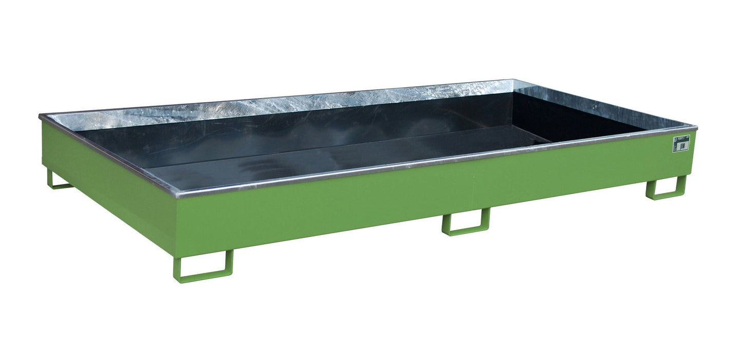 Regalwanne mit PE - Einsatz Regalwanne RW 2700 - 2 PE, lackiert, Resedagrün - Staplertechnik24 - 4518 - 54 - 0000 - 4