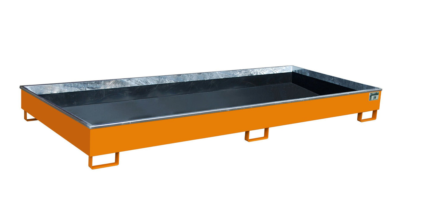 Regalwanne mit PE - Einsatz Regalwanne RW 3300 - 2 PE, lackiert, Gelborange - Staplertechnik24 - 4518 - 76 - 0000 - 1