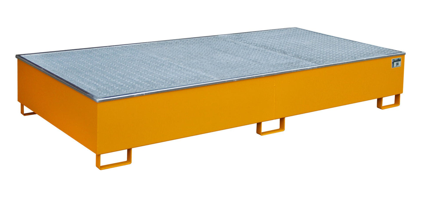 Regalwanne mit PE - Einsatz Regalwanne RW - GR 2700 - 3 PE, lackiert, Gelborange - Staplertechnik24 - 4518 - 59 - 0000 - 1