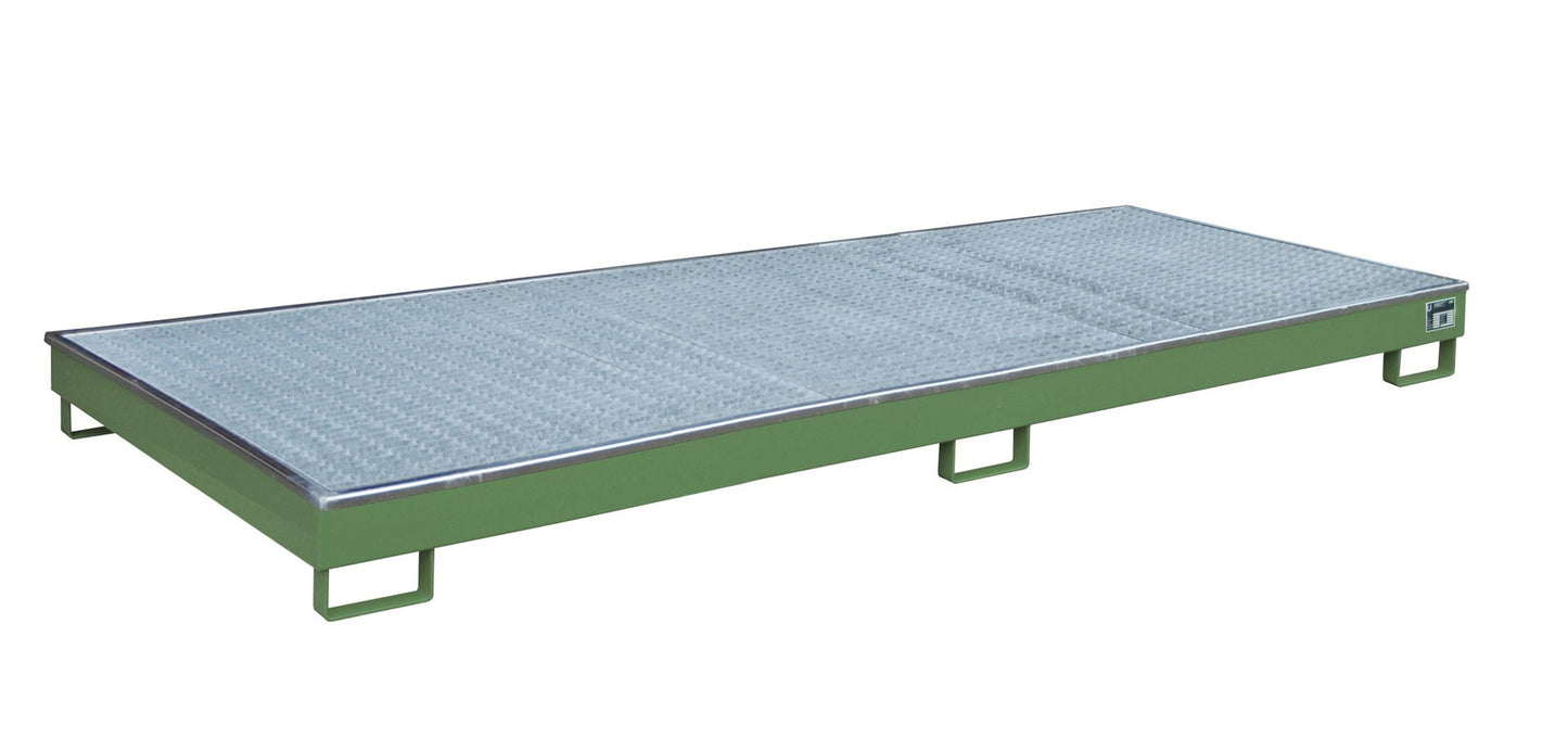 Regalwanne mit PE - Einsatz Regalwanne RW - GR 3300 - 1 PE, lackiert, Resedagrün - Staplertechnik24 - 4518 - 73 - 0000 - 4