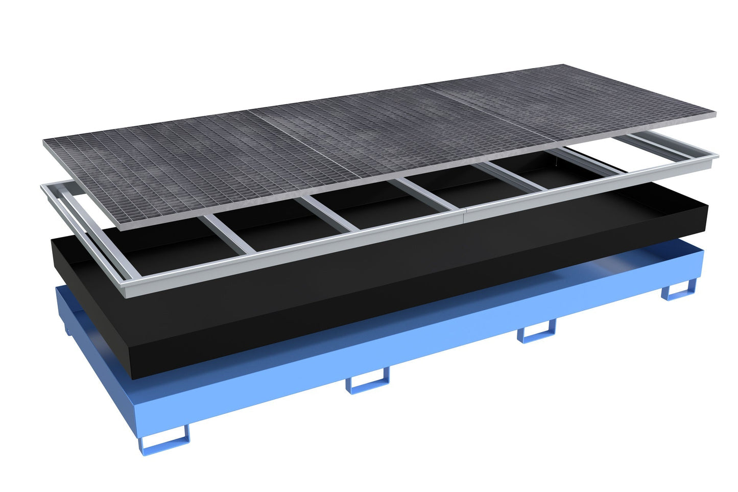 Regalwanne mit PE - Einsatz Regalwanne RW - GR 3300 - 2 PE, lackiert, Lichtblau - Staplertechnik24 - 4518 - 77 - 0000 - 3