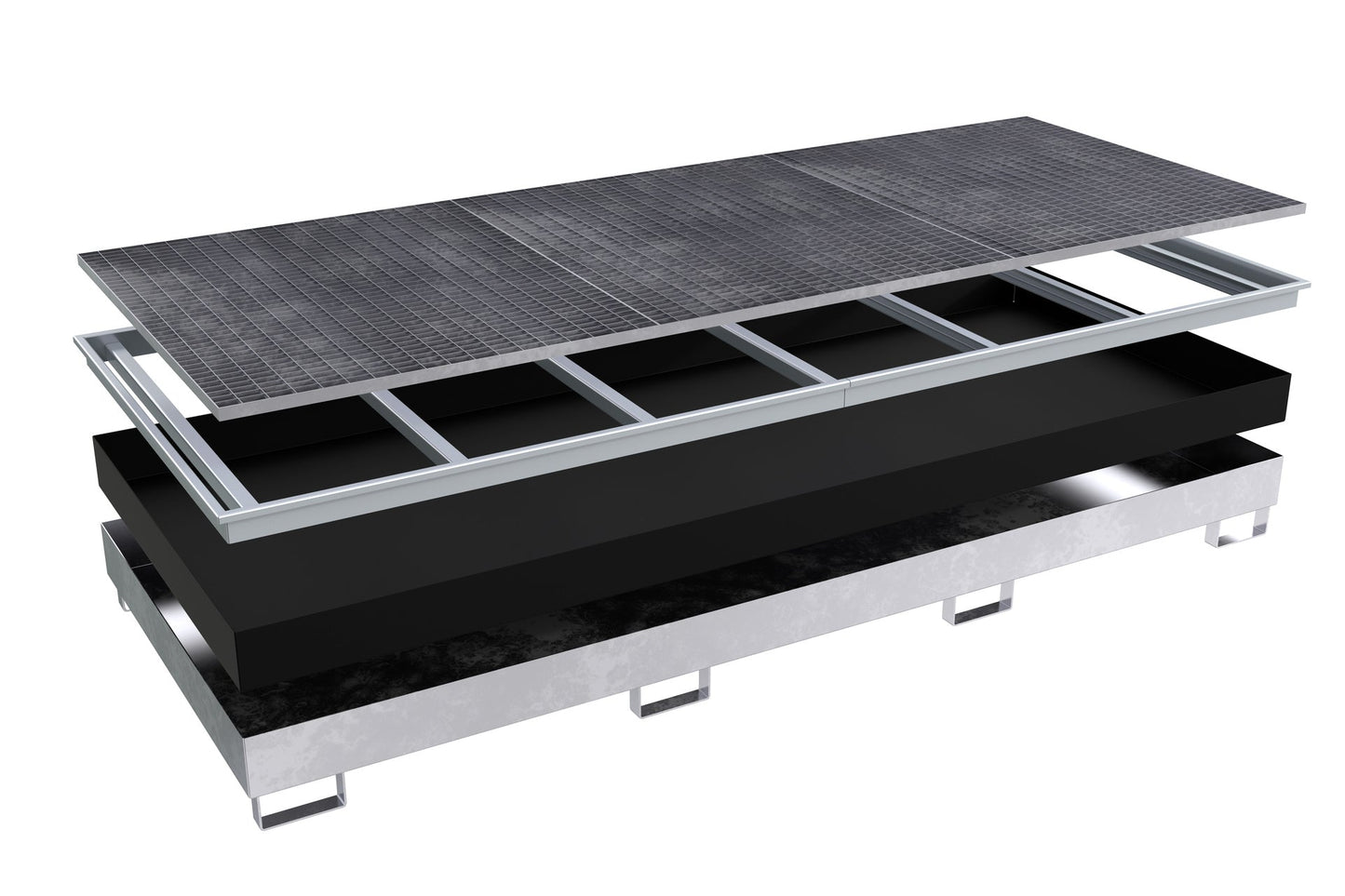 Regalwanne mit PE - Einsatz Regalwanne RW - GR 3300 - 2 PE, feuerverzinkt - Staplertechnik24 - 4518 - 77 - 0000 - 7