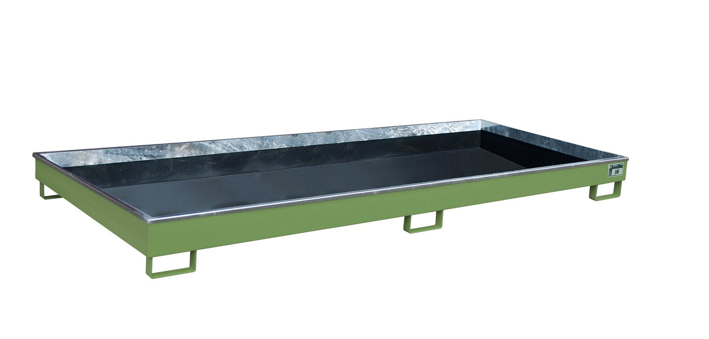 Regalwanne mit PE - Einsatz Regalwanne RW 3300 - 1 PE, lackiert, Resedagrün - Staplertechnik24 - 4518 - 72 - 0000 - 4