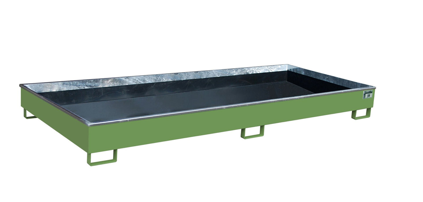 Regalwanne mit PE - Einsatz Regalwanne RW 3300 - 2 PE, lackiert, Resedagrün - Staplertechnik24 - 4518 - 76 - 0000 - 4