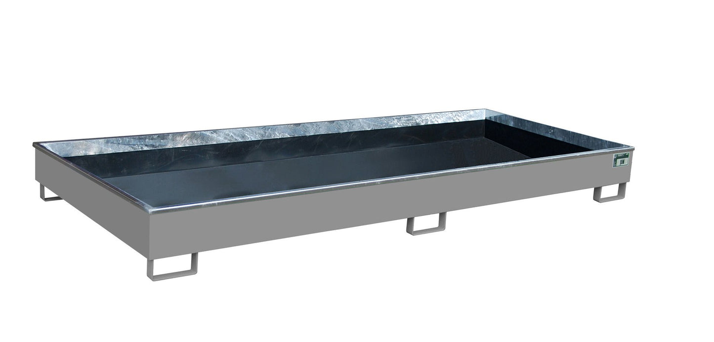 Regalwanne mit PE - Einsatz Regalwanne RW 3300 - 2 PE, lackiert, Mausgrau - Staplertechnik24 - 4518 - 76 - 0000 - 5