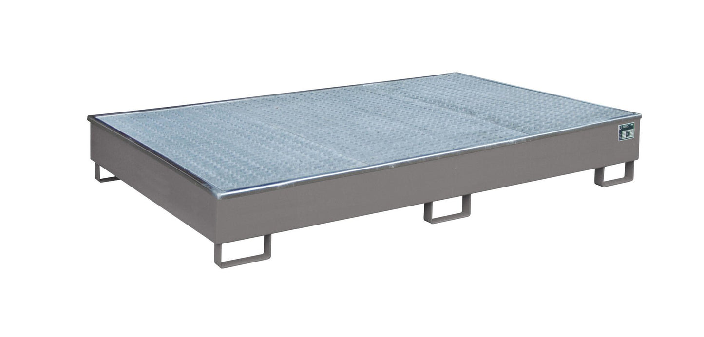 Regalwanne mit PE - Einsatz Regalwanne RW - GR 2200 - 2 PE, lackiert, Mausgrau - Staplertechnik24 - 4518 - 63 - 0000 - 5