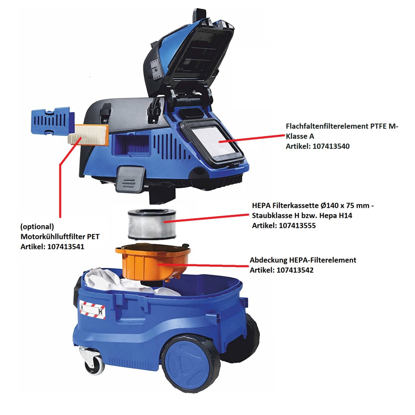 Nilfisk ATTIX 33 - 2H IC ASBEST, Industriesauger, Gerätesteckdose - Staplertechnik24 - 107419012