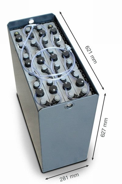 Gabelstaplerbatterie 24V 3 PzS 375 Ah DIN B – mit Aquamatik (Trog 57014023)