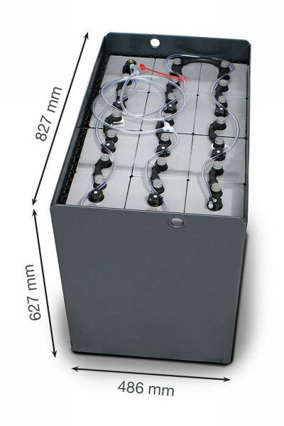 Gabelstaplerbatterie 24V 8 PzS 920 Ah DIN A (827 * 486 * 627mm L/B/H) Trog 57014037 inkl