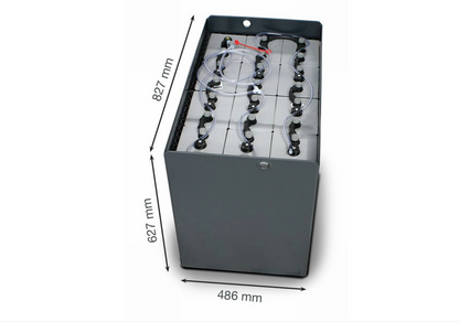24V Gabelstaplerbatterie 8 PzS 1000 Ah DIN A (827 * 486 * 627mm L/B/H) Trog 57014037 inkl. Aquamatik