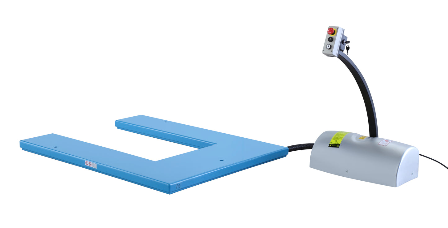HanseLifter HTF-U Hubtisch mit U-Profil, 1000 kg Tragfähigkeit, 840 mm Hubhöhe - Staplertechnik24