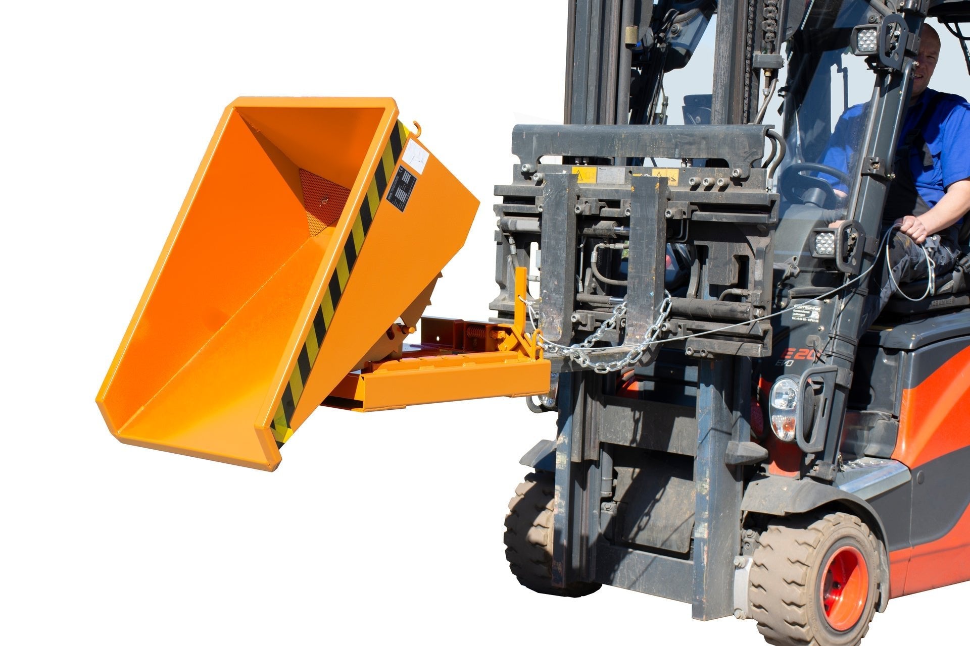 Spänebehälter EXPO - E 150, lackiert, Gelborange - Staplertechnik24 - 4498 - 56 - 0000 - 1