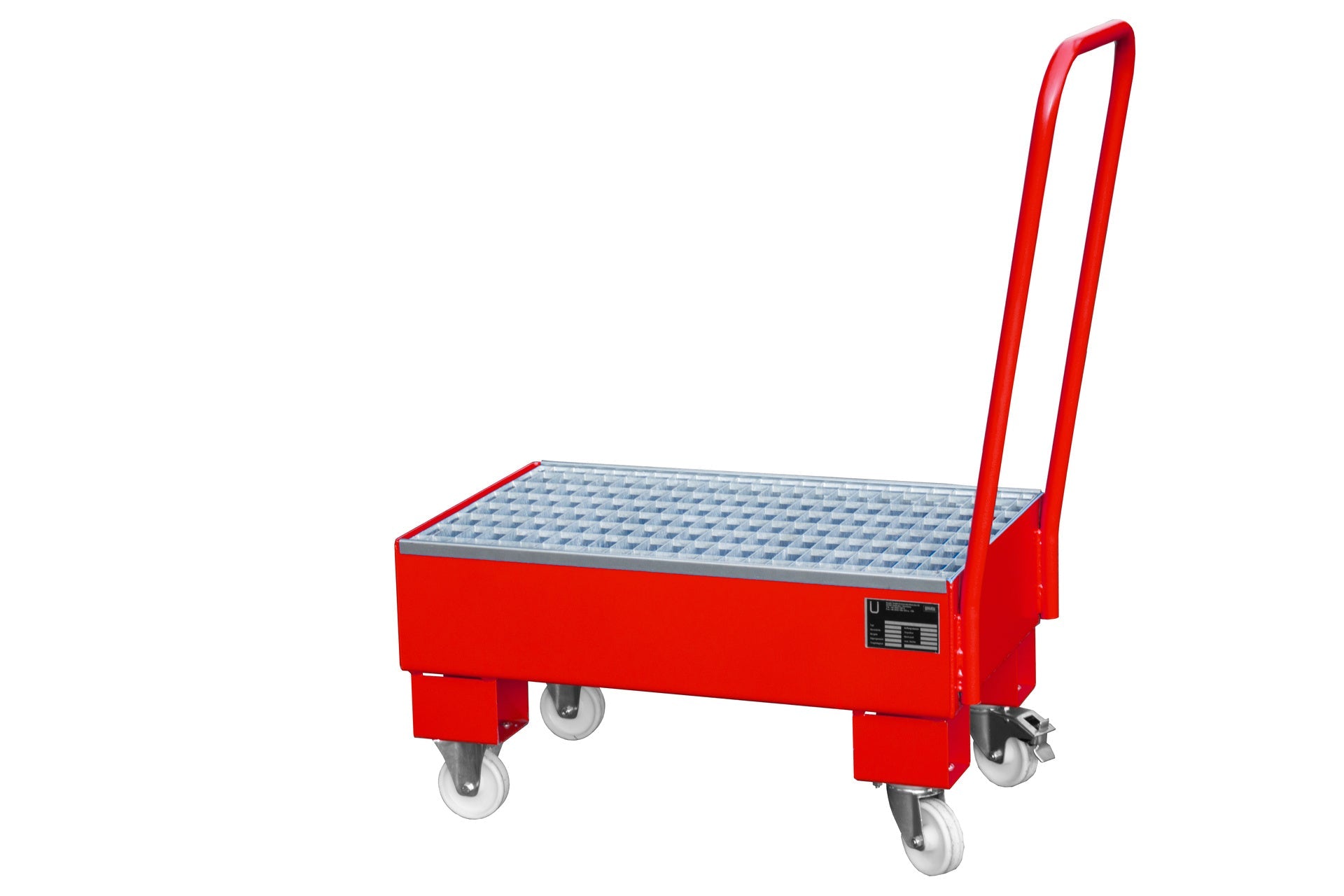 Fahrbare Auffangwanne AW 60 - 1 SR, lackiert, Feuerrot - Staplertechnik24 - 4471 - 92 - 0000 - 2