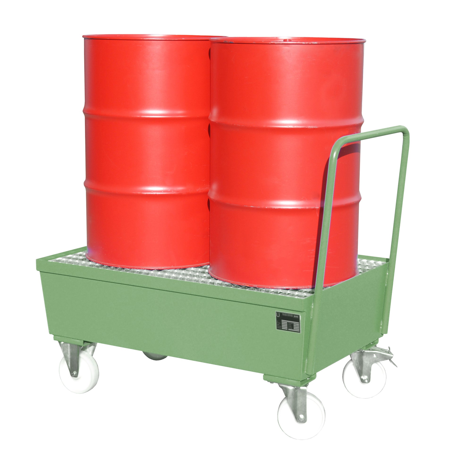 Fahrbare Auffangwanne AW - F 2, lackiert, Resedagrün - Staplertechnik24 - 4447 - 22 - 0000 - 4
