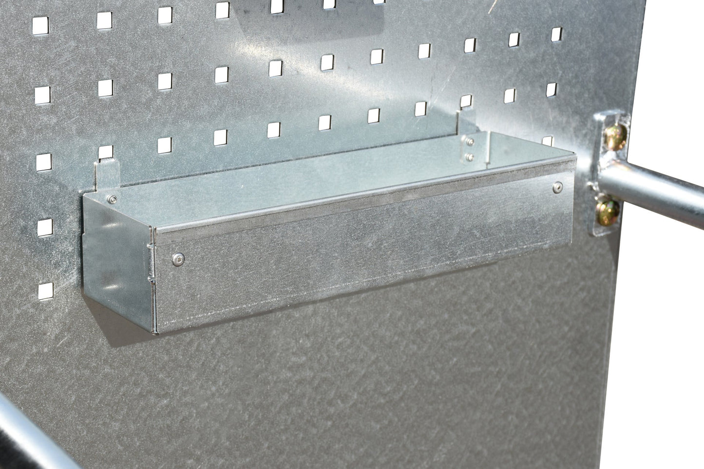 Fahrbare Auffangwanne mit Lochplattenwand LPW 60 - 3, lackiert, Gelborange - Staplertechnik24 - 4447 - 57 - 0000 - 1