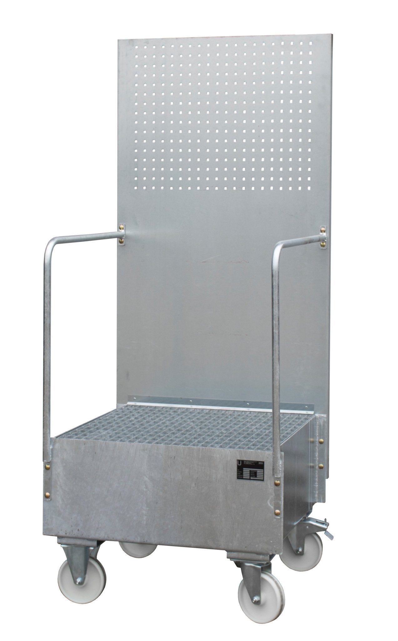 Fahrbare Auffangwanne mit Lochplattenwand LPW 200 - 1, feuerverzinkt - Staplertechnik24 - 4447 - 58 - 0000 - 7