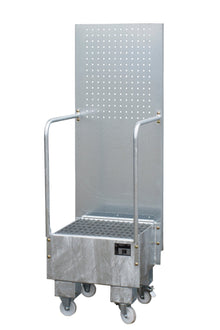 Fahrbare Auffangwanne mit Lochplattenwand LPW 60 - 1, feuerverzinkt - Staplertechnik24 - 4447 - 55 - 0000 - 7