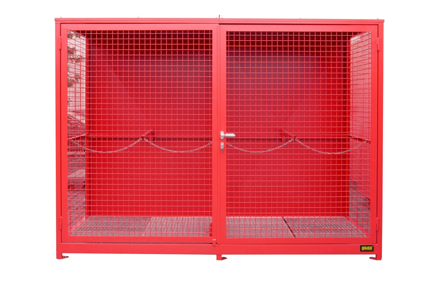 Gasflaschen - Container GFC - 1 (Gitterrostboden), lackiert, Feuerrot - Staplertechnik24 - 4477 - 01 - 0000 - 2