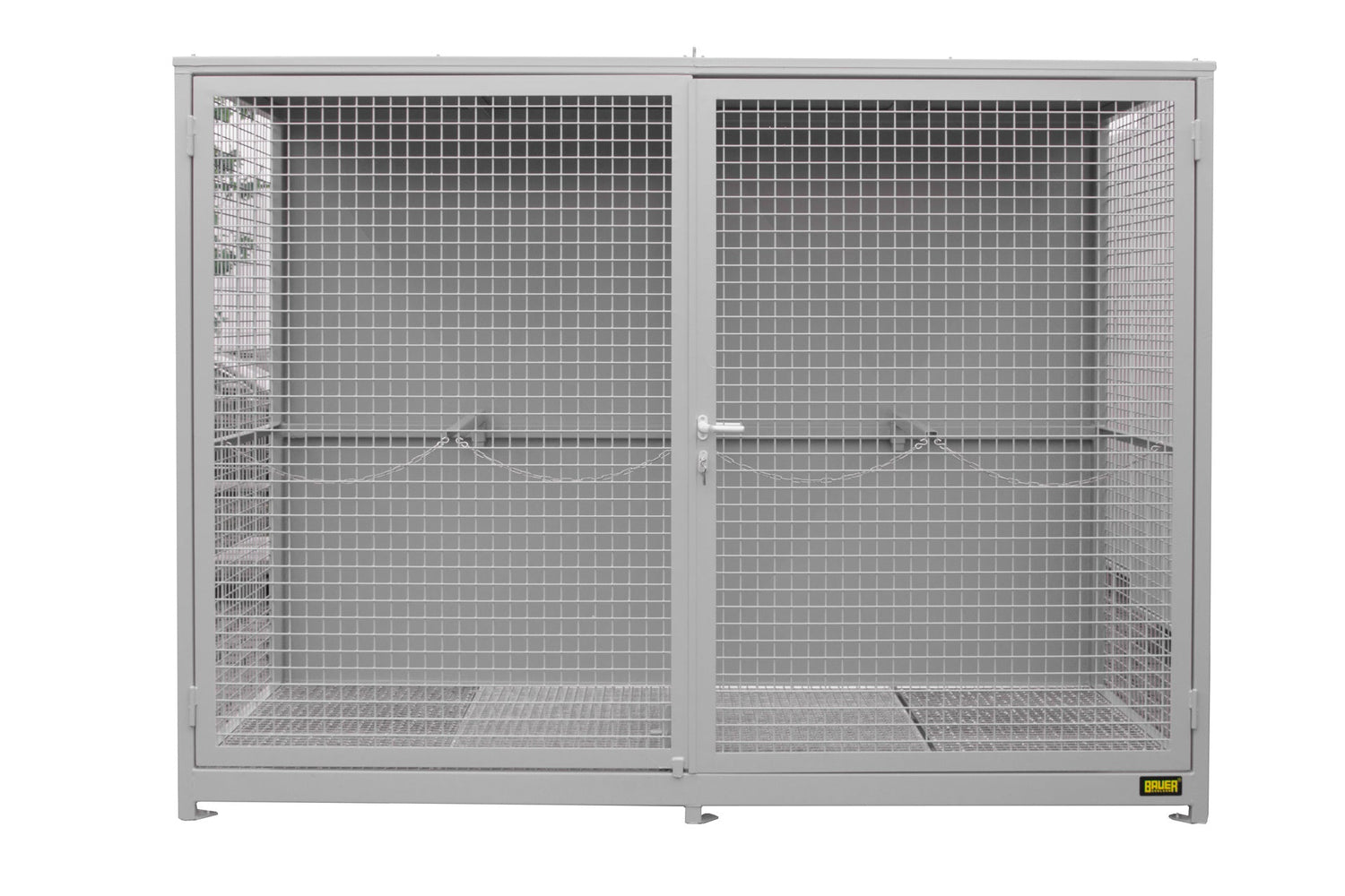 Gasflaschen - Container GFC - 1 (Gitterrostboden), lackiert, Mausgrau - Staplertechnik24 - 4477 - 01 - 0000 - 5