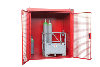 Gasflaschen - Container GFC - B M2, lackiert, Feuerrot - Staplertechnik24 - 4477 - 32 - 0000 - 2